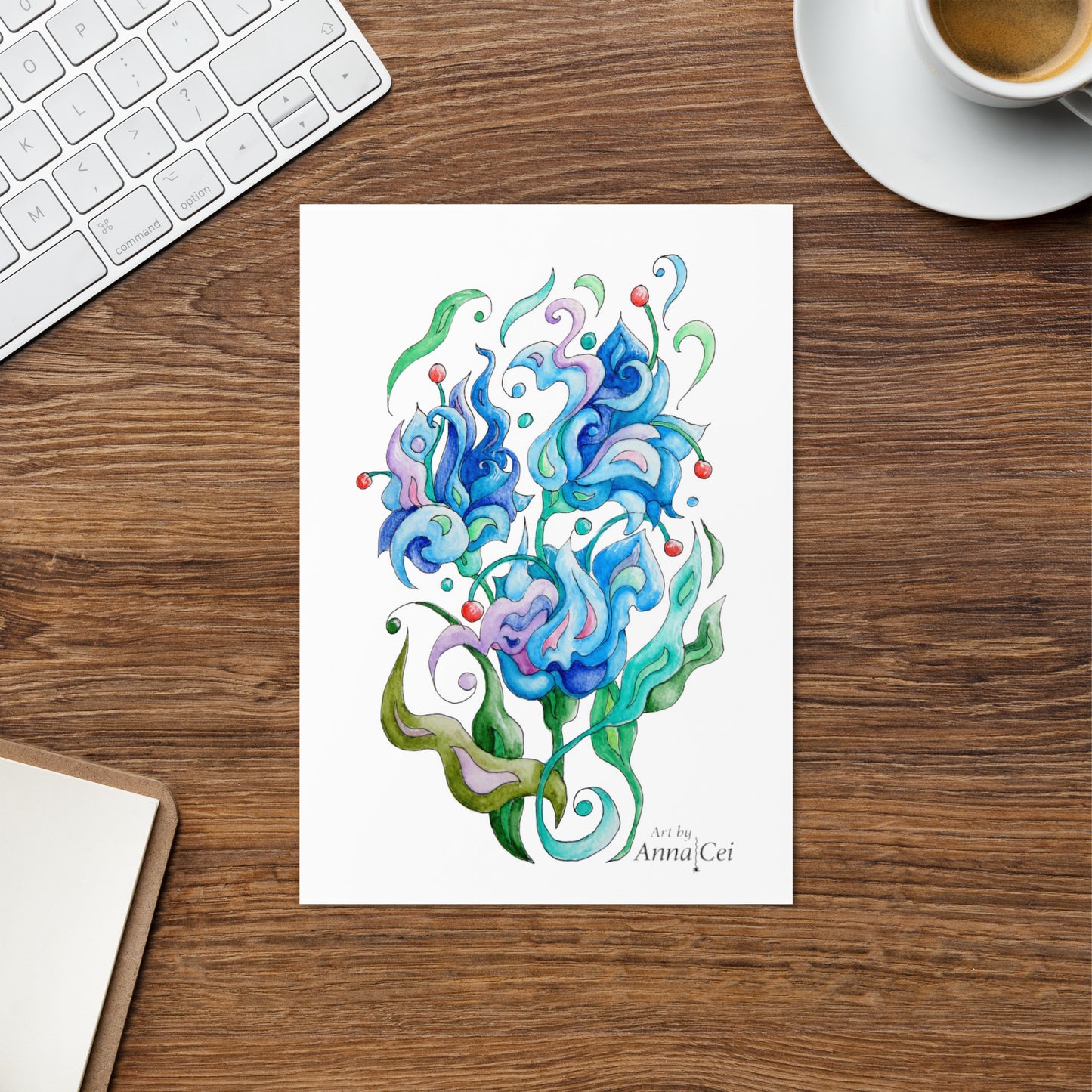 Sea Tulips - Folded Art Card