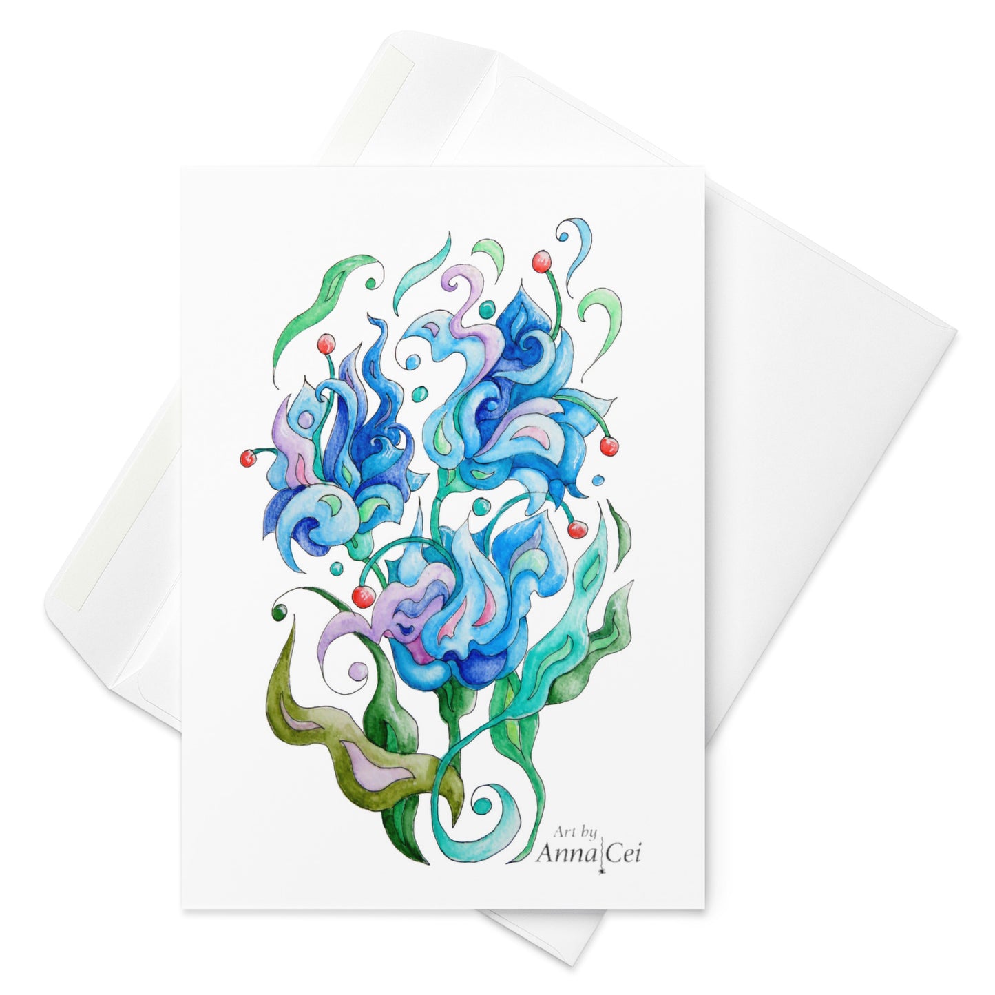 Sea Tulips - Folded Art Card