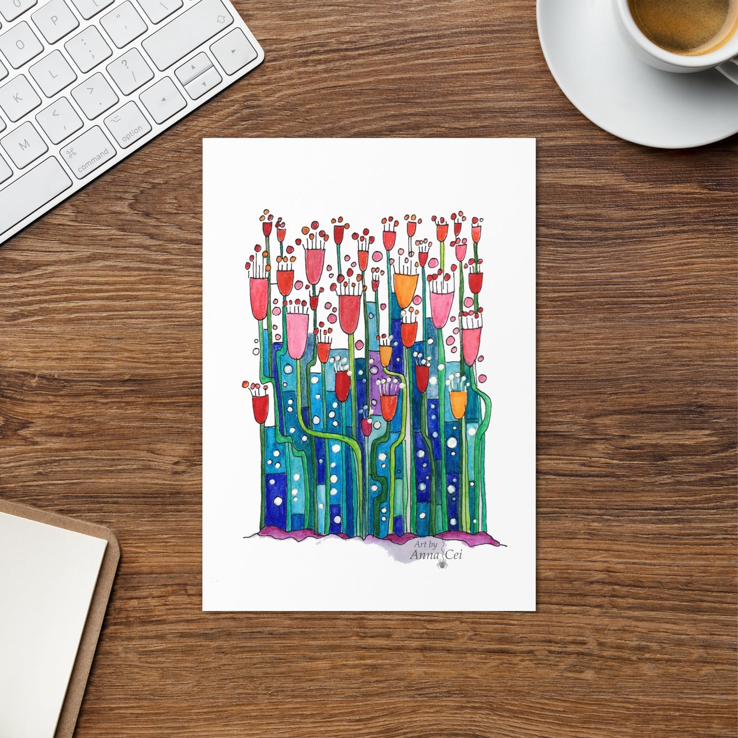 Tubular Tulips - Folded Art Card