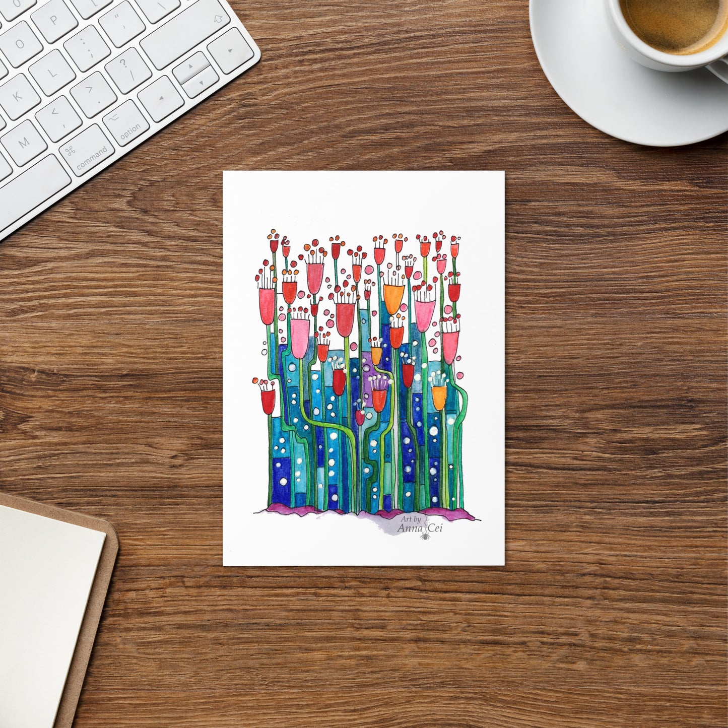 Tubular Tulips - Folded Art Card