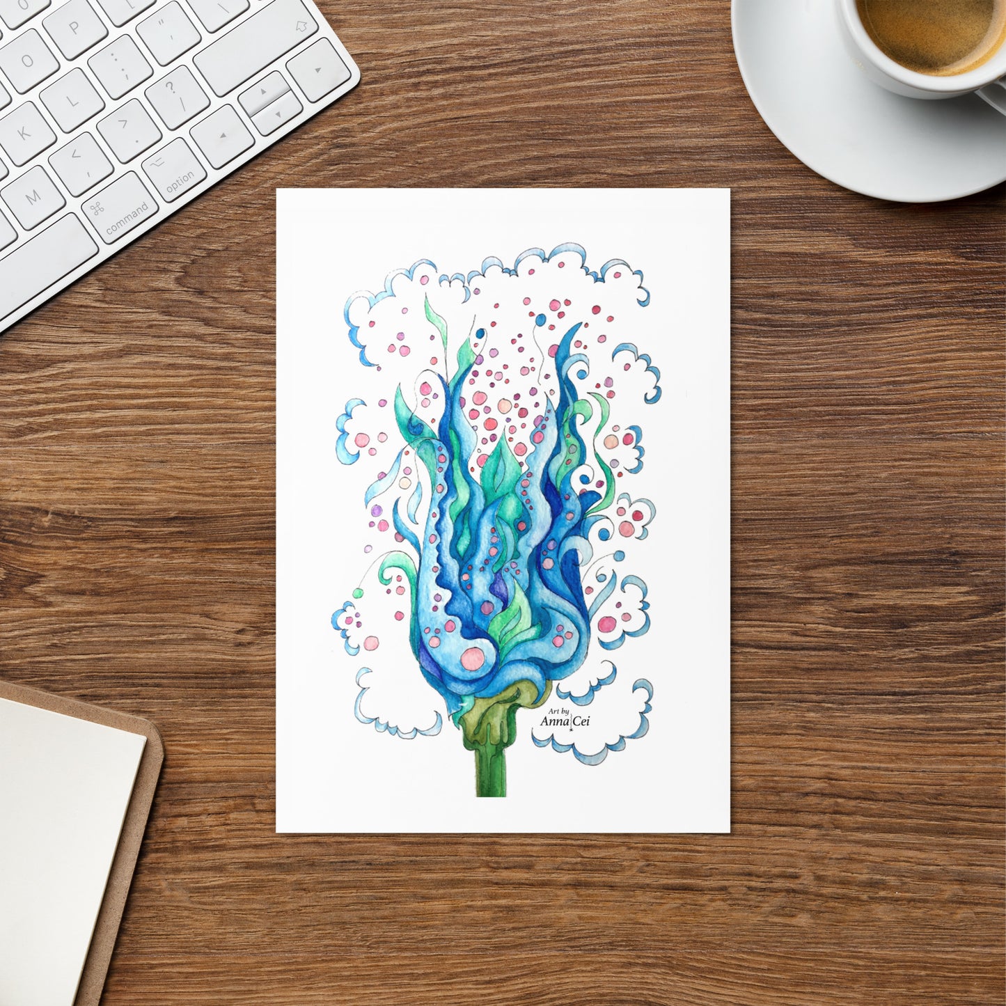 Ocean Tulip - Folded Art Card