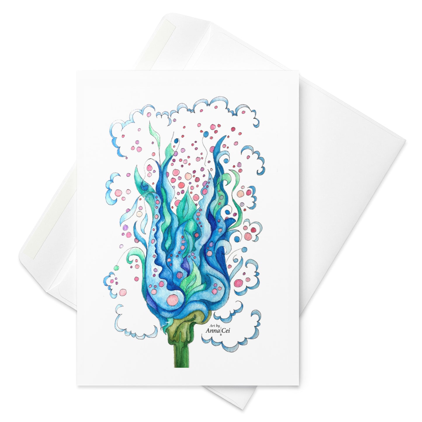 Ocean Tulip - Folded Art Card
