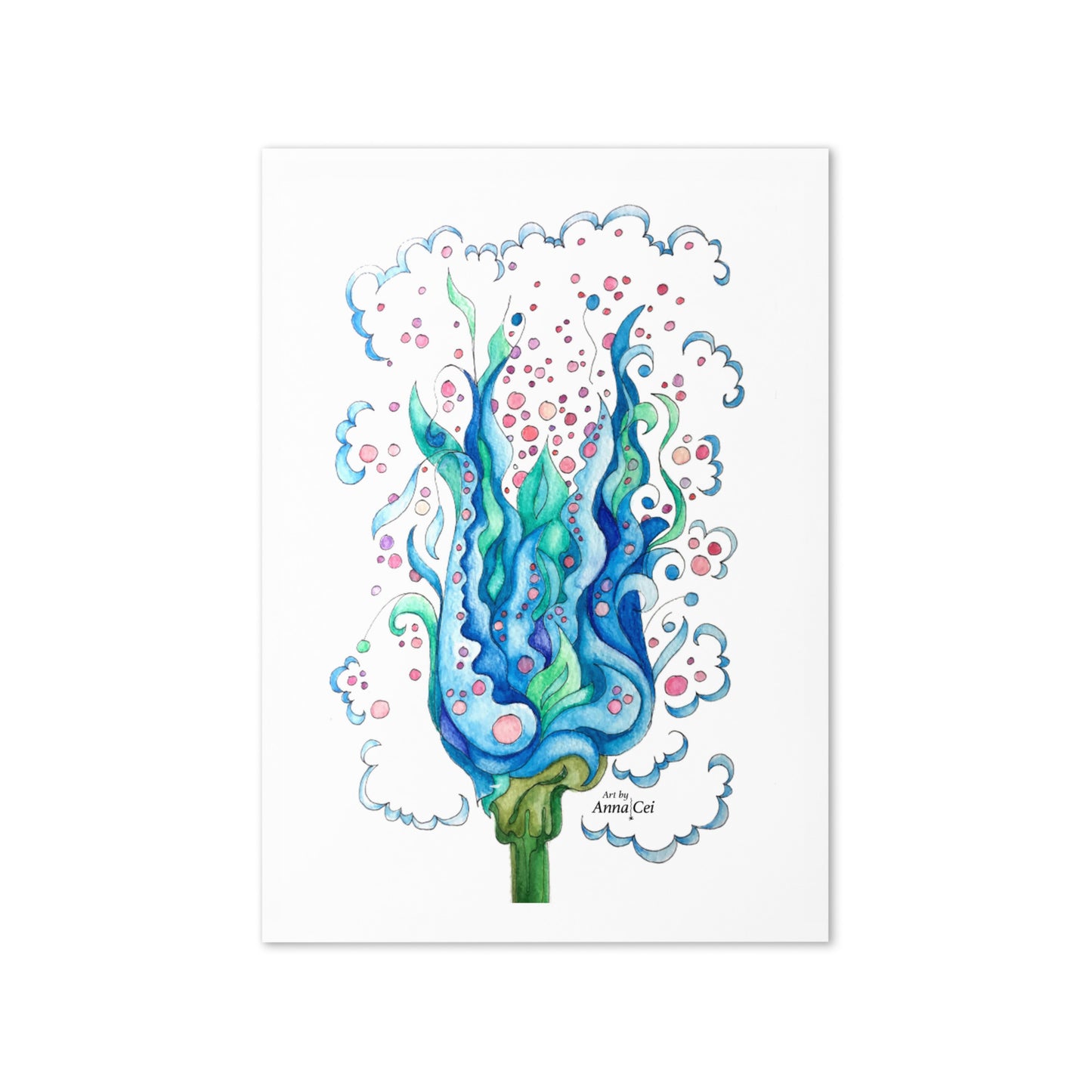 Ocean Tulip - Folded Art Card